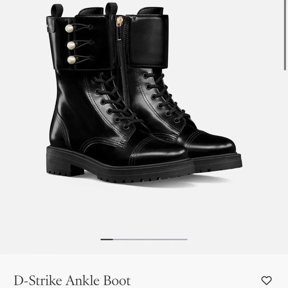 Dior D-Strike Combat Ankle Boots Black Calfskin Leather Size [size 6) - Picture 1 of 9